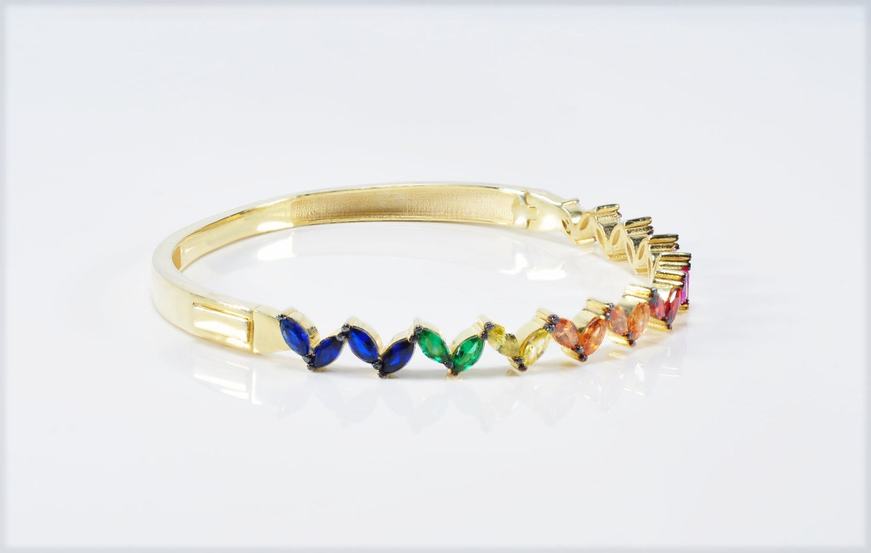 Handmade Genuine Colored Zircon Gemstone Silver Bracelet, Zircon Bracelet Jewelry,Handcrafted, Gift For Her, Wedding Gift