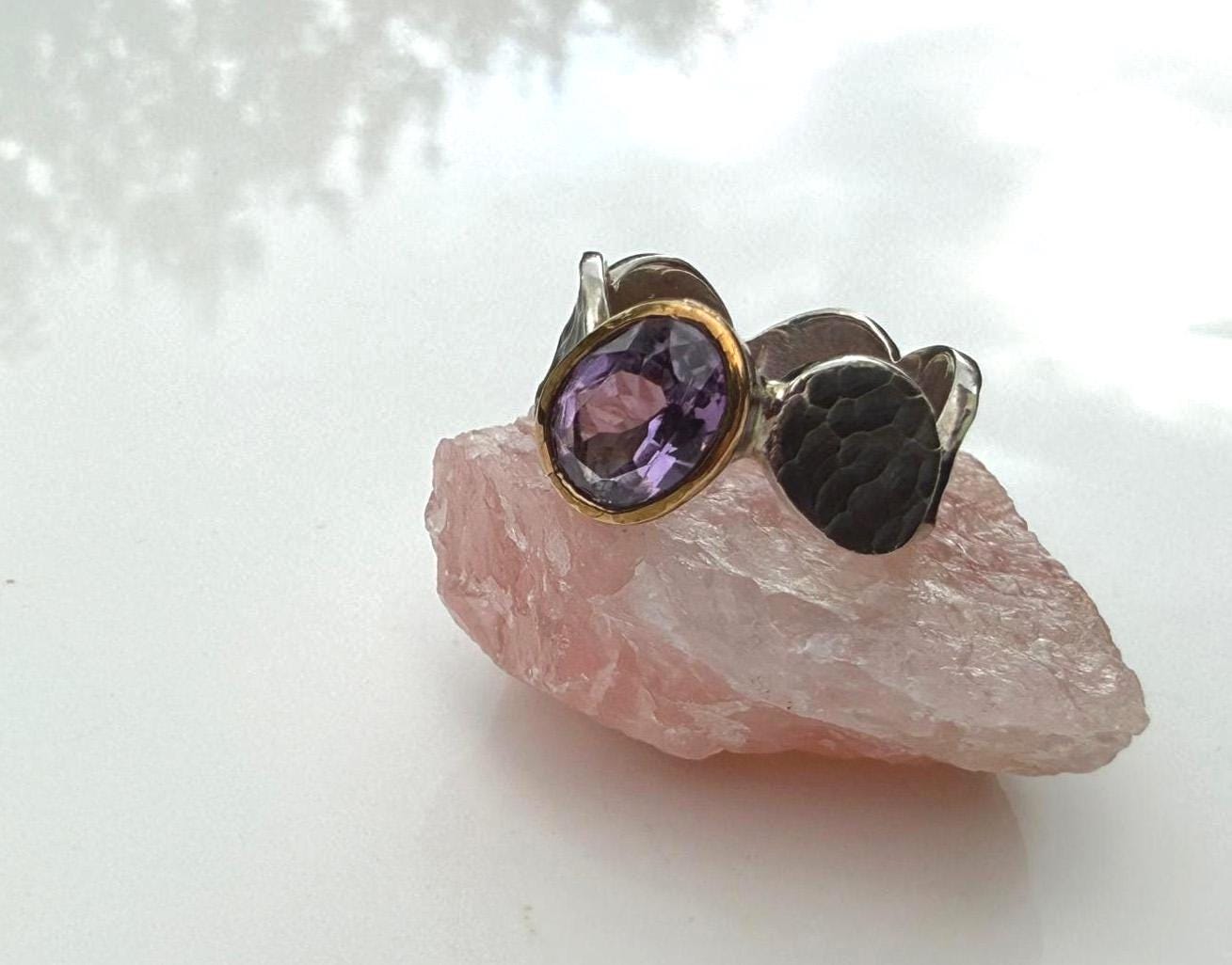 Handmade Amethyst Sterling Silver Ring: February Birthstone Jewelry