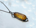 Handmade Sterling Silver Amber Necklace: Gemstone Jewelry Gift