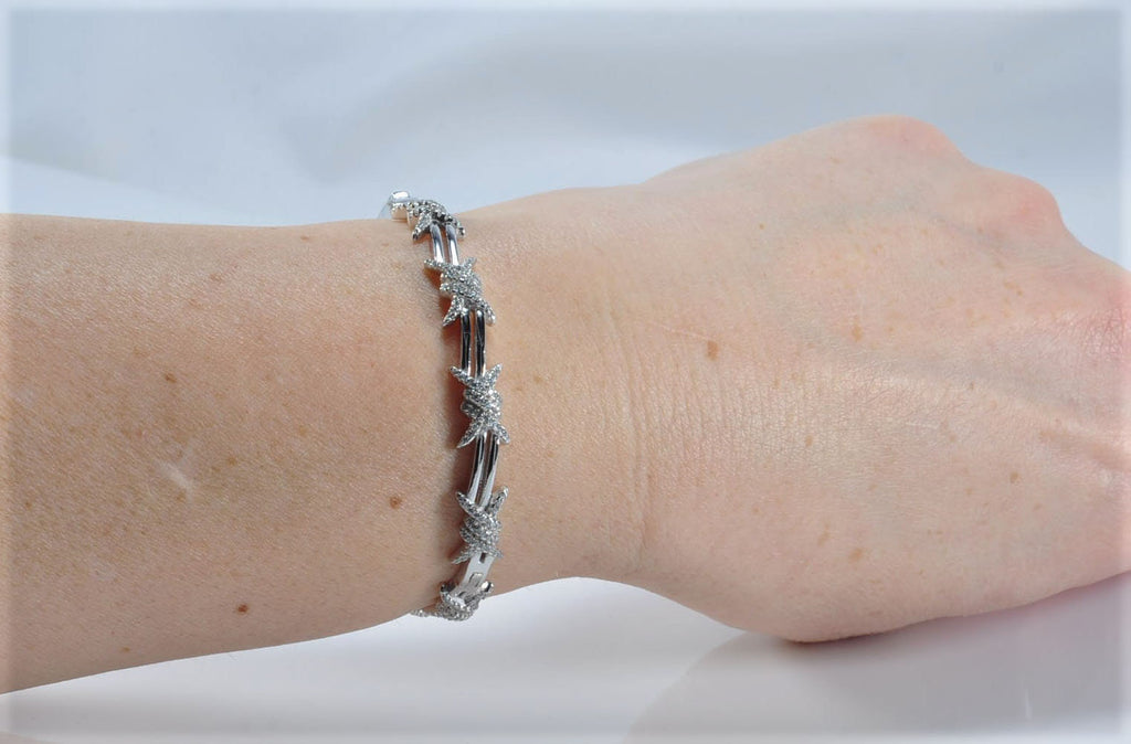 Handmade Genuine Zircon Gemstone Silver Bracelet, Zircon Bracelet Jewelry,Handcrafted, Gift For Her, Wedding Gift