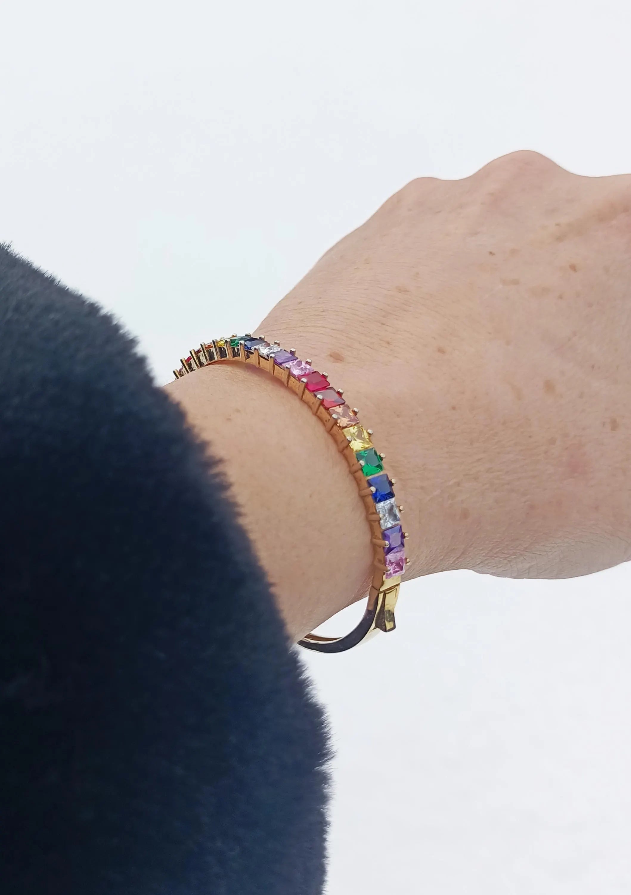 Rainbow Zircon Gemstone Bracelet – Unique Handmade Sterling Silver Jewelry
