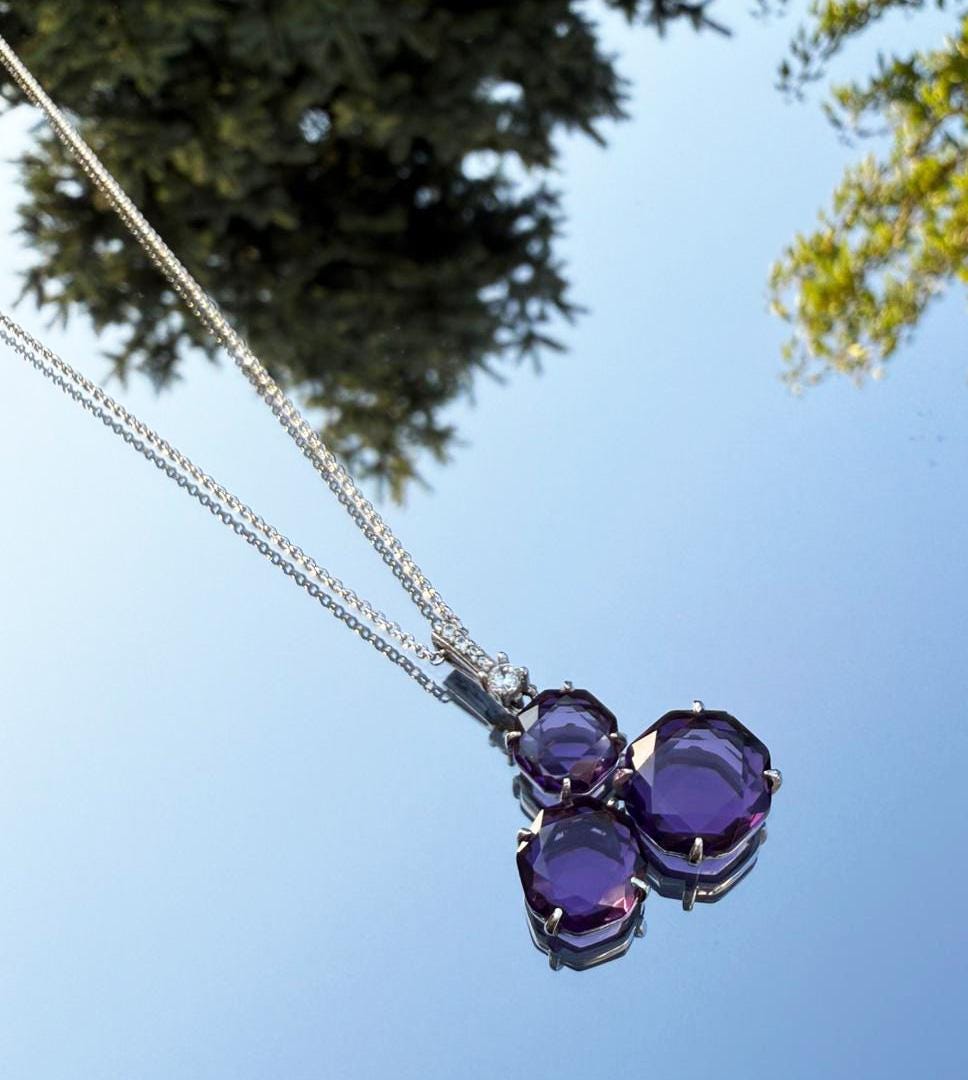Handmade Amethyst 925 Sterling Silver Necklace: Gemstone Jewelry