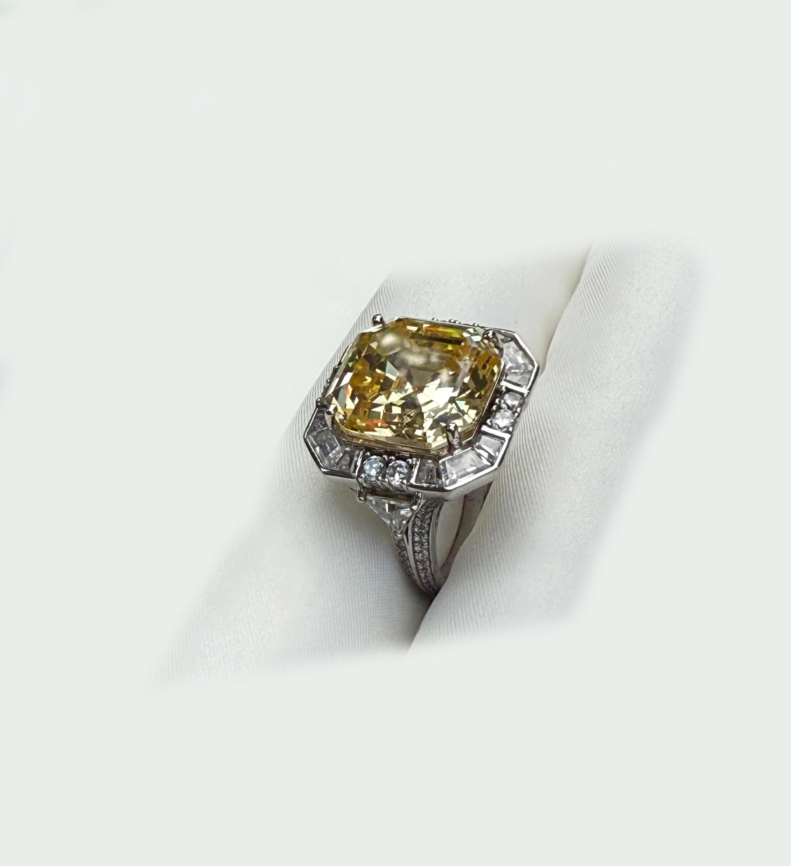 Handmade 925 Sterling Silver Cushion-Cut Citrine & Zircon Ring, Handcrafted Citrine Jewelry,Gift for her