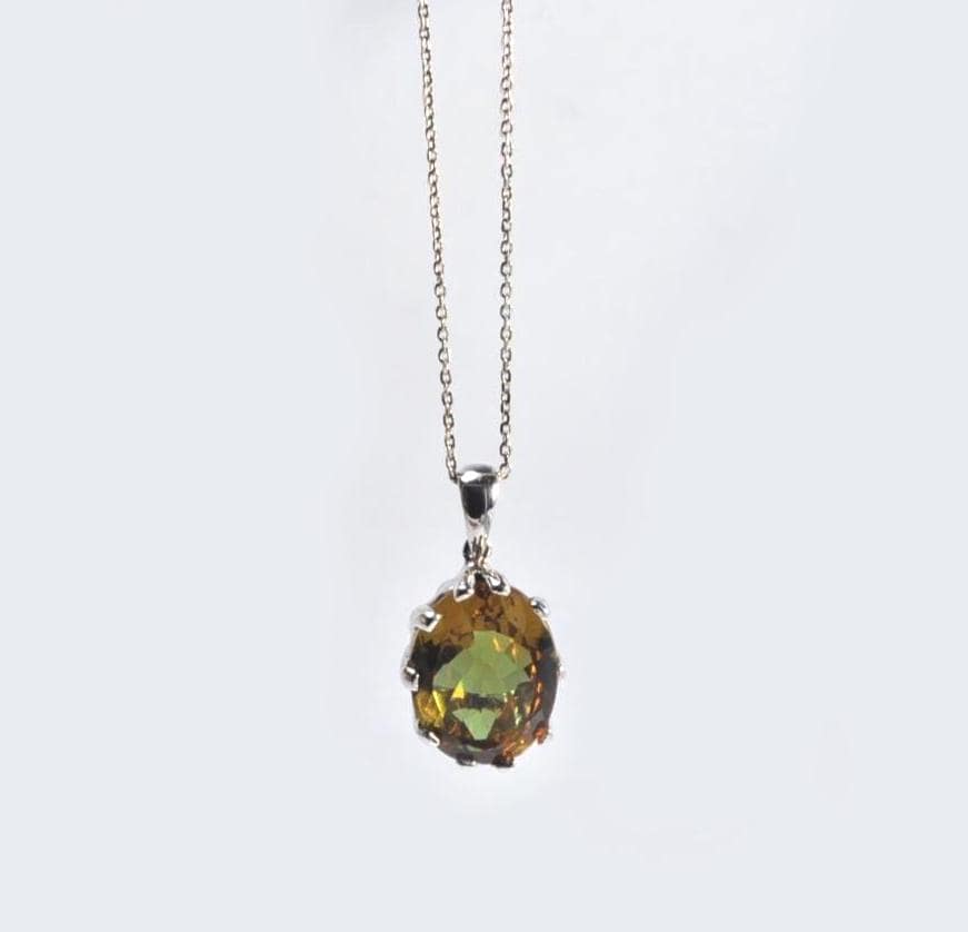 Handmade Sultanite Necklace in Sterling Silver, Color‑Changing Gemstone Pendant Jewelry