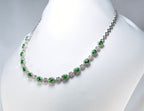Handmade Emerald & Zircon 925 Sterling Silver Necklace