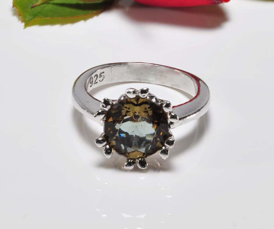 Handmade Sultanite Silver Color Changing Ring, Handcrafted Sultanite Jewelry,Gift for Her