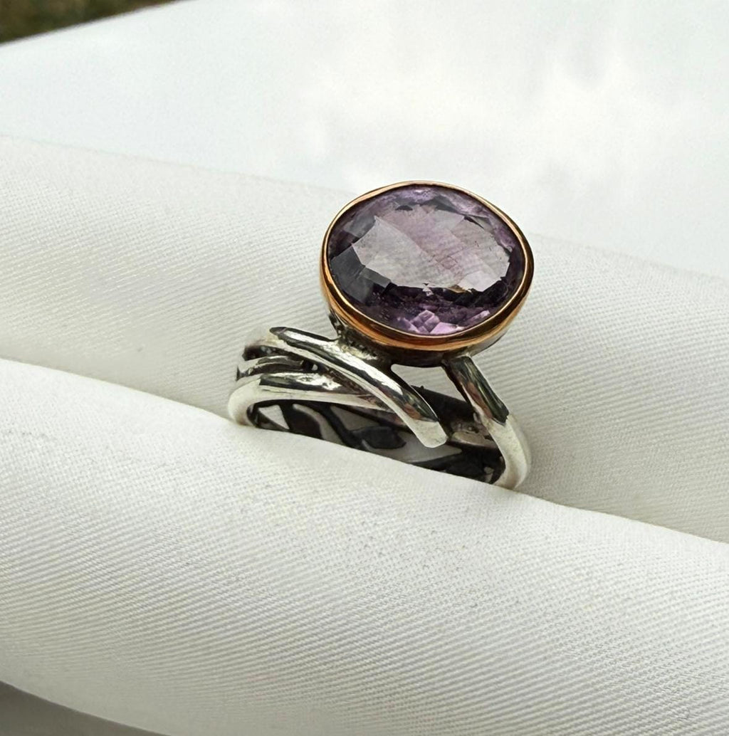 Handmade Amethyst Sterling Silver Ring: February Birthstone Jewelry