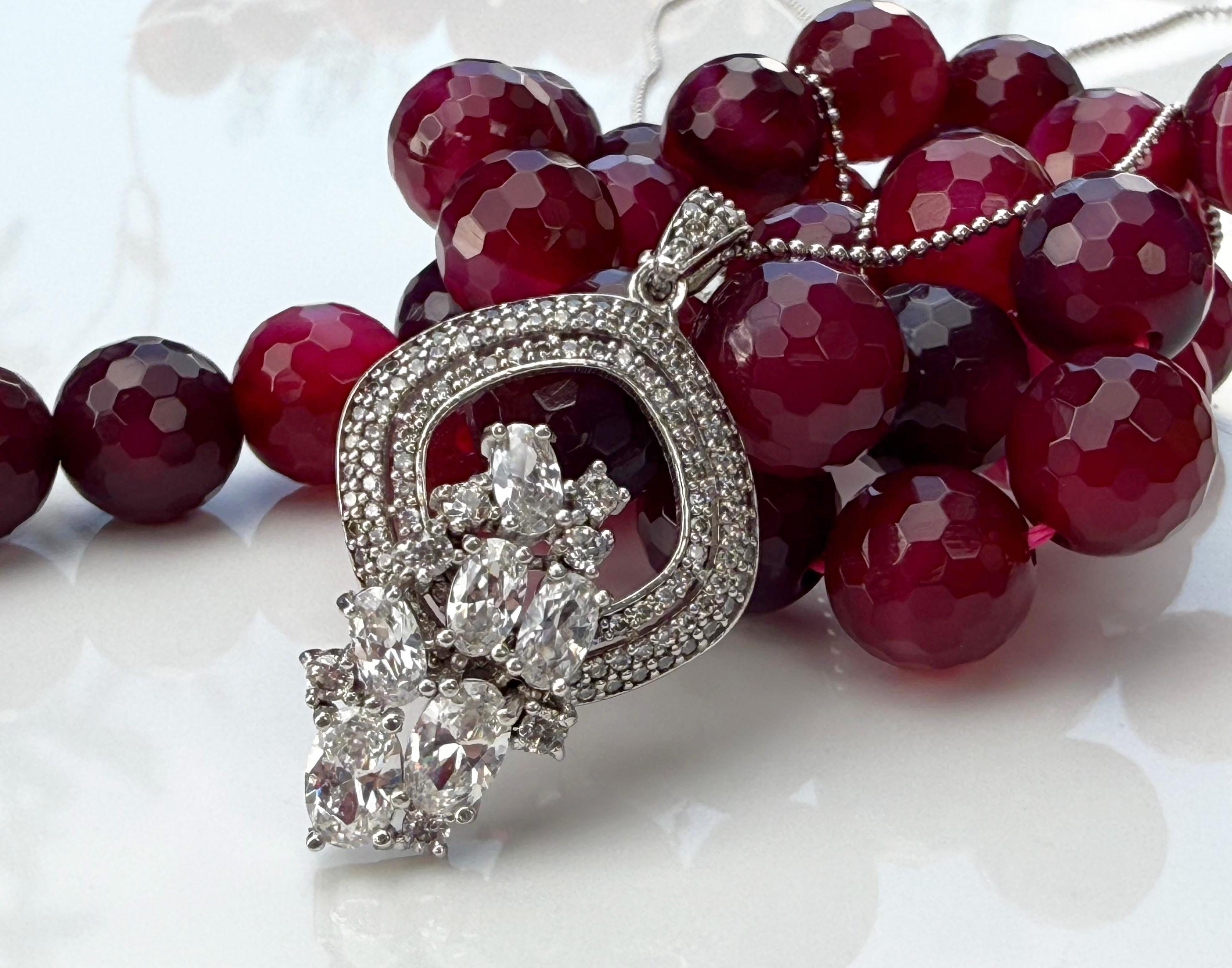 Handmade Zircon 925 Sterling Silver Necklace: Wedding Jewelry