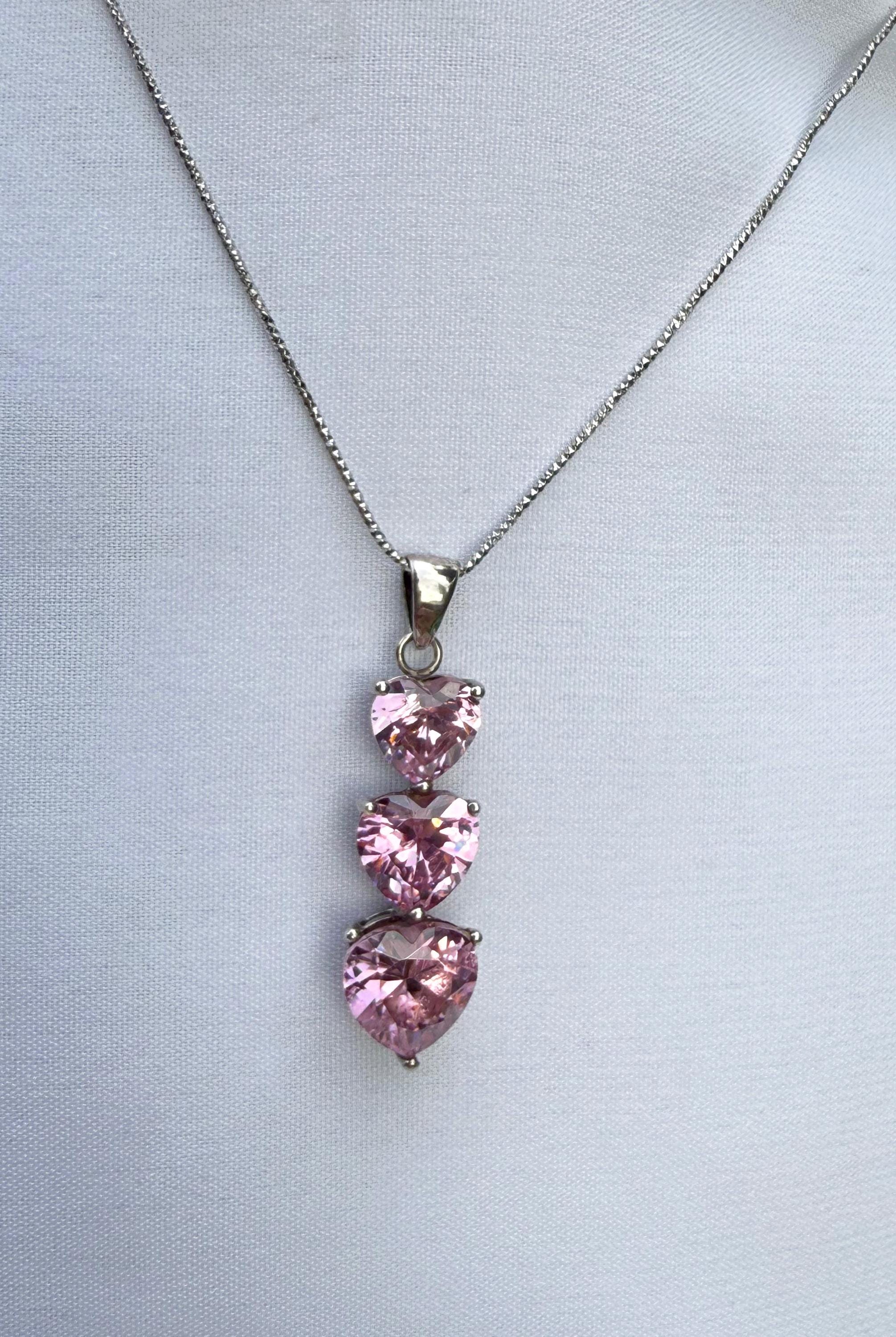 Handmade Rose Quartz Silver Necklace: Love Stone Jewelry