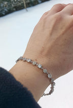 Handmade Genuine Zircon Gemstone Silver Bracelet, Zircon Bracelet Jewelry,Handcrafted Zircon Gift For Her