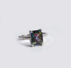 Handmade Genuine Mystic Topaz Silver Ring, Mystic Topaz Sterling Silver Jewelry,Mystic Topaz Gemstone Ring,Anniversary Ring Gift for Her
