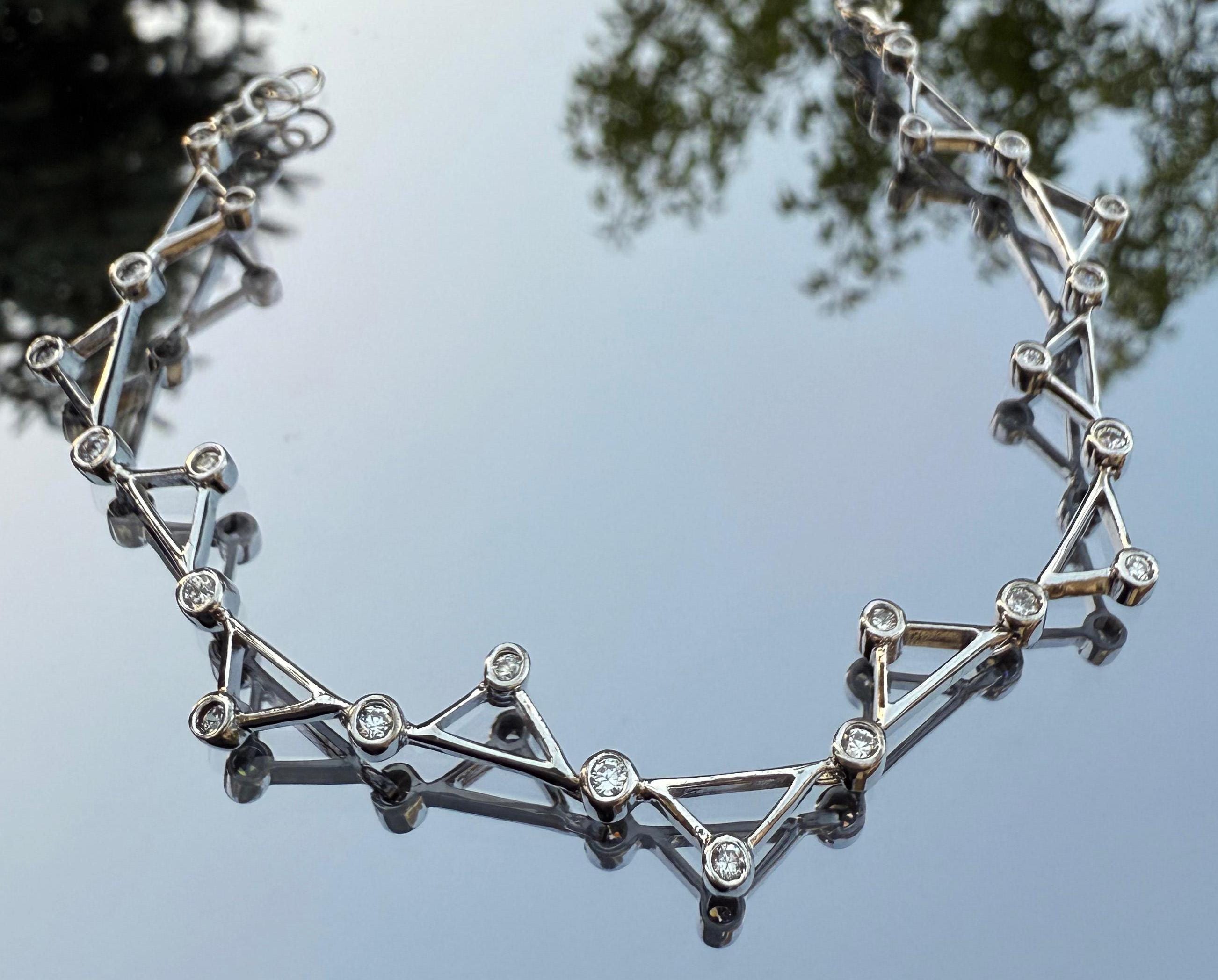 Handmade Zircon Gemstone Silver Bracelet: December Birthstone Jewelry