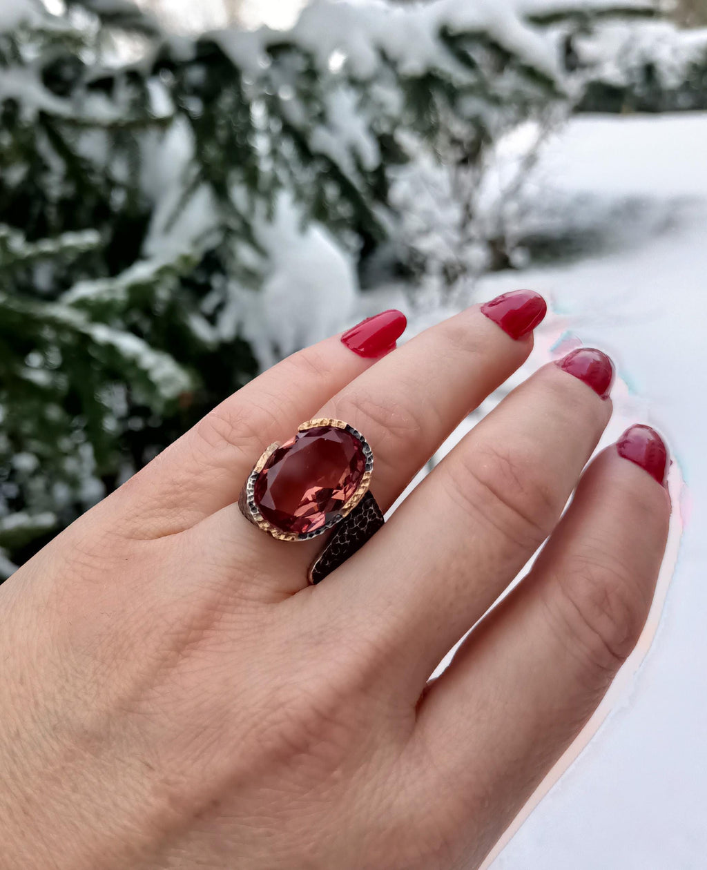 Handmade Sultanite Ring in Sterling Silver, Unique Gemstone Jewelry, Color‑Changing Design