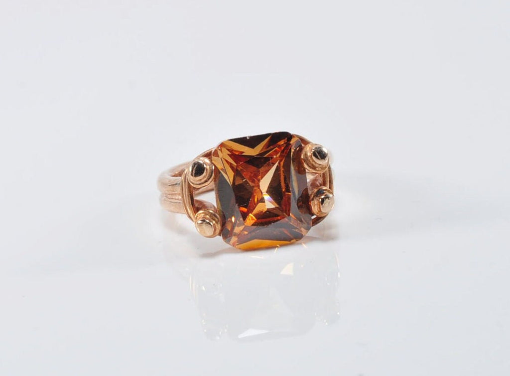 Handmade Citrine Silver Ring, Handcrafted Citrine Rose Silver Band Jewelry,Wedding Ring Gift, 925 Silver Citrine Ring,Gift for her