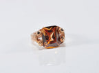 Handmade Citrine Silver Ring, Handcrafted Citrine Rose Silver Band Jewelry,Wedding Ring Gift, 925 Silver Citrine Ring,Gift for her