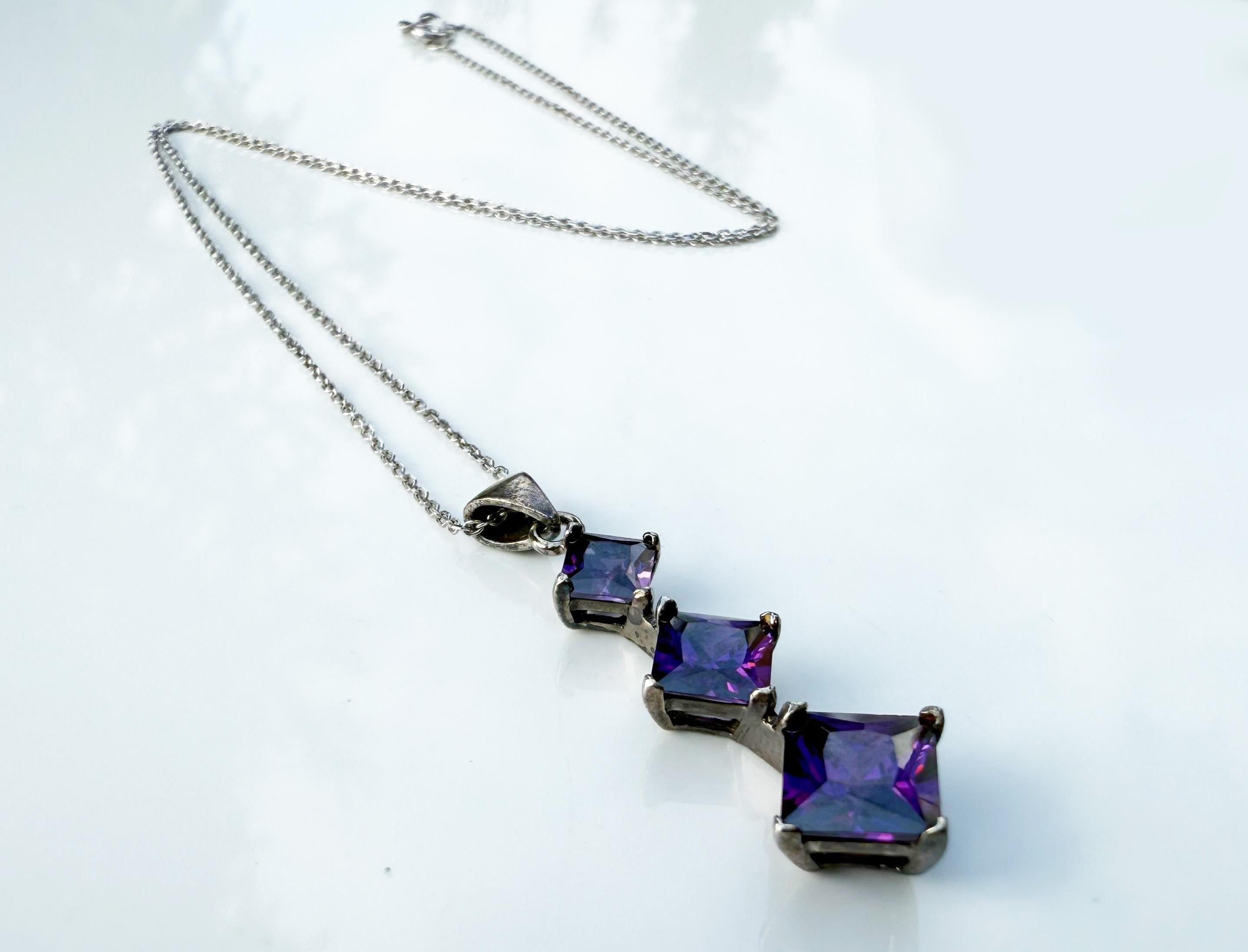 Handmade Amethyst 925 Sterling Silver Necklace: Gemstone Jewelry