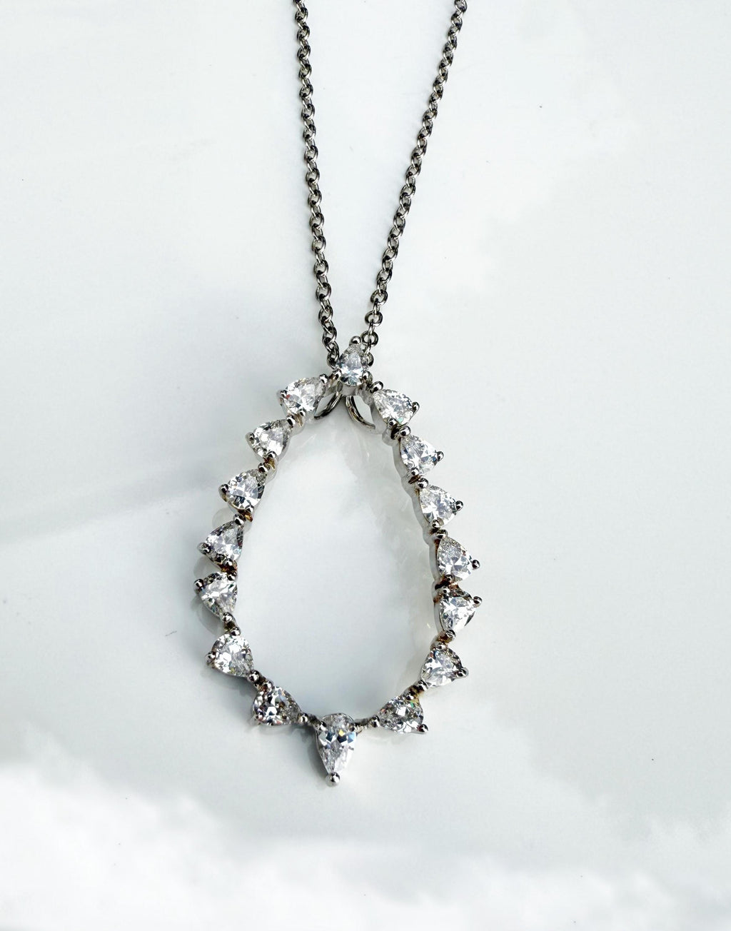 Sterling Silver Zircon Gemstone Necklace: Handmade Wedding Jewelry