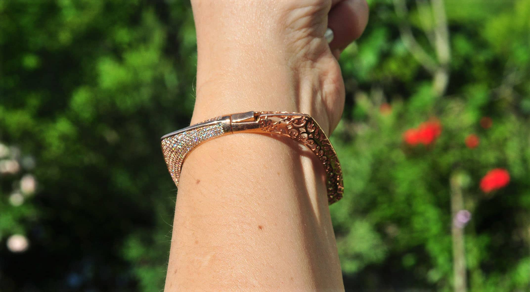 Handmade Genuine Zircon Gemstone Rose Silver Bracelet, Zircon Bracelet Jewelry,Handcrafted, Gift For Her, Wedding Gift