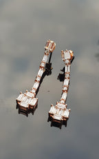 Handmade Genuine Zircon Rose Silver Earring, Handcrafted Zircon Earring Jewelry, Gift for Her