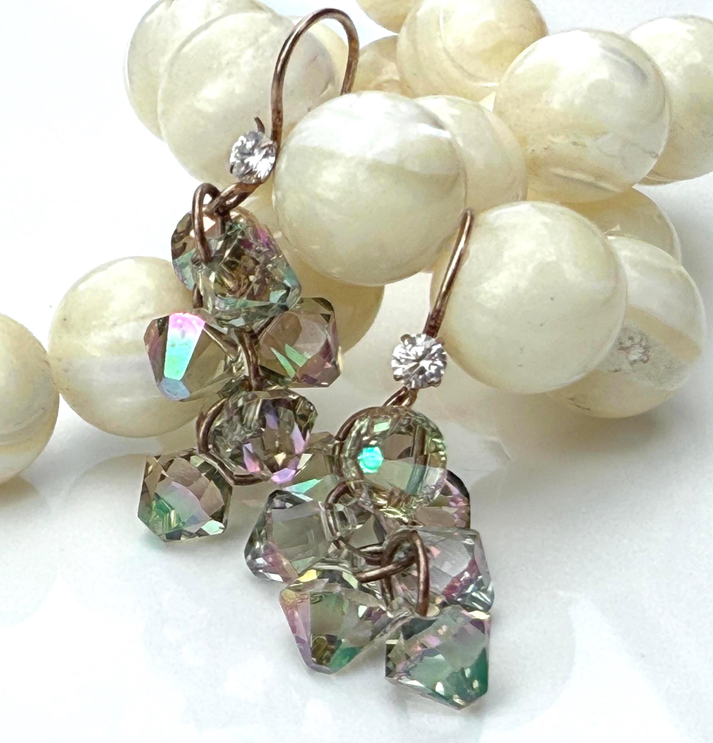 Handmade Mystic Topaz Sterling Silver Earrings: Gemstone Jewelry