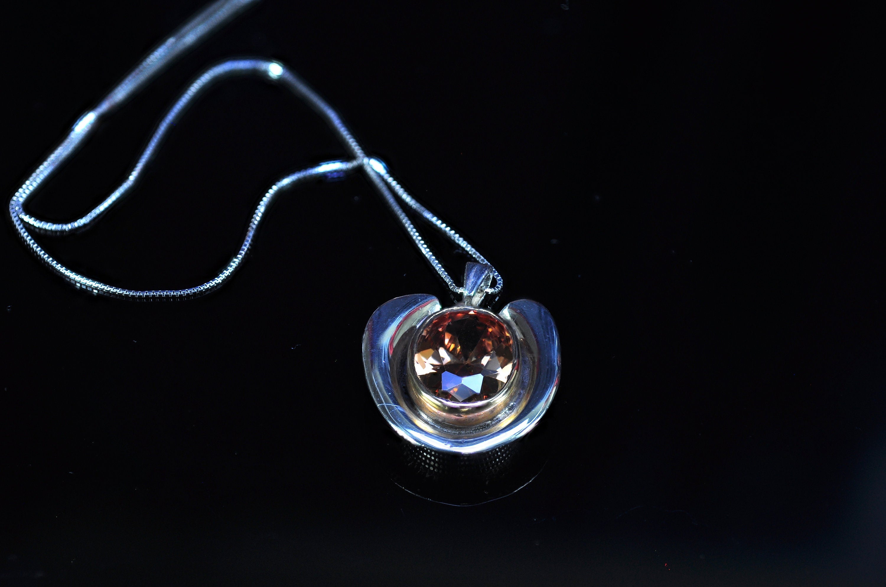 Handmade Genuine Citrine Silver Necklace, Handcrafted Citrine Gemstone Pendant,Gift for Her