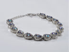 Handmade Genuine Mystic Topaz and Zircon Gemstone Silver Bracelet, Mystic Topaz and Zircon Bracelet Jewelry,Wedding Gift, Anniversary Gift