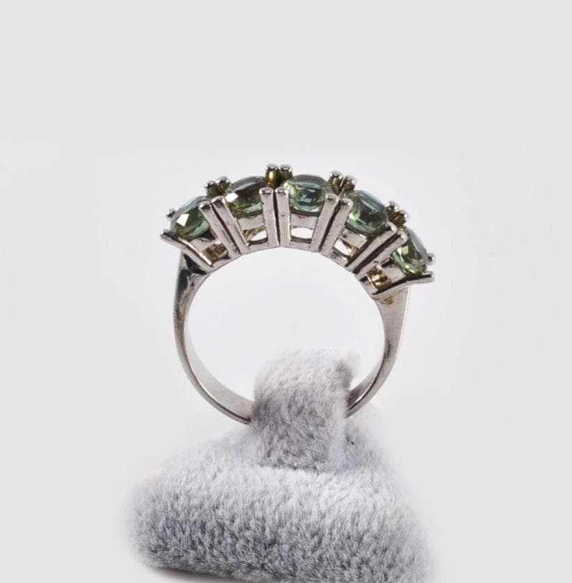 Handcrafted Seven Faceted Stones Zultanite Sterling Silver Ring, Color‑Shift Gemstone Jewelry