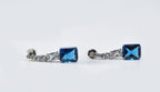 Handmade London Blue Topaz & Zircon Silver Drop Earrings