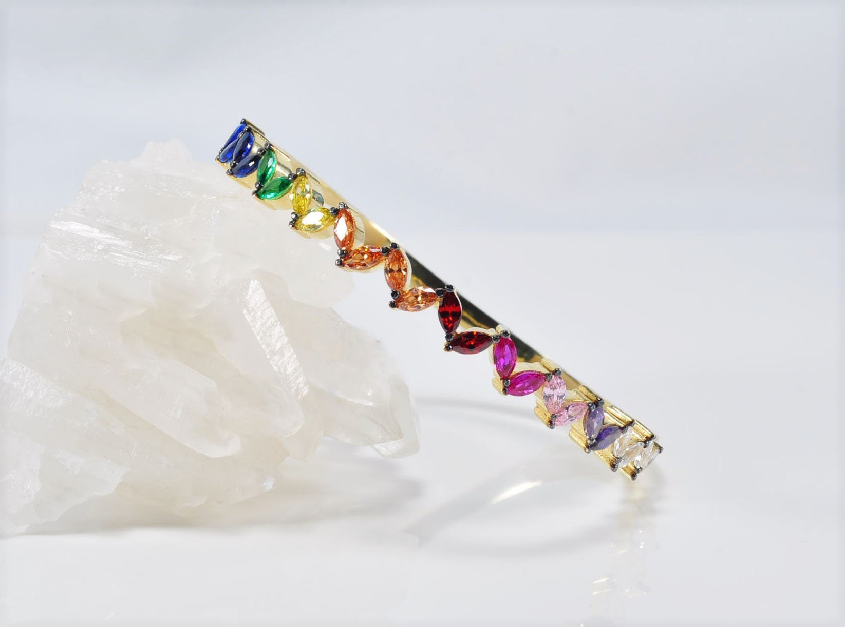 Handmade Genuine Colored Zircon Gemstone Silver Bracelet, Zircon Bracelet Jewelry,Handcrafted, Gift For Her, Wedding Gift