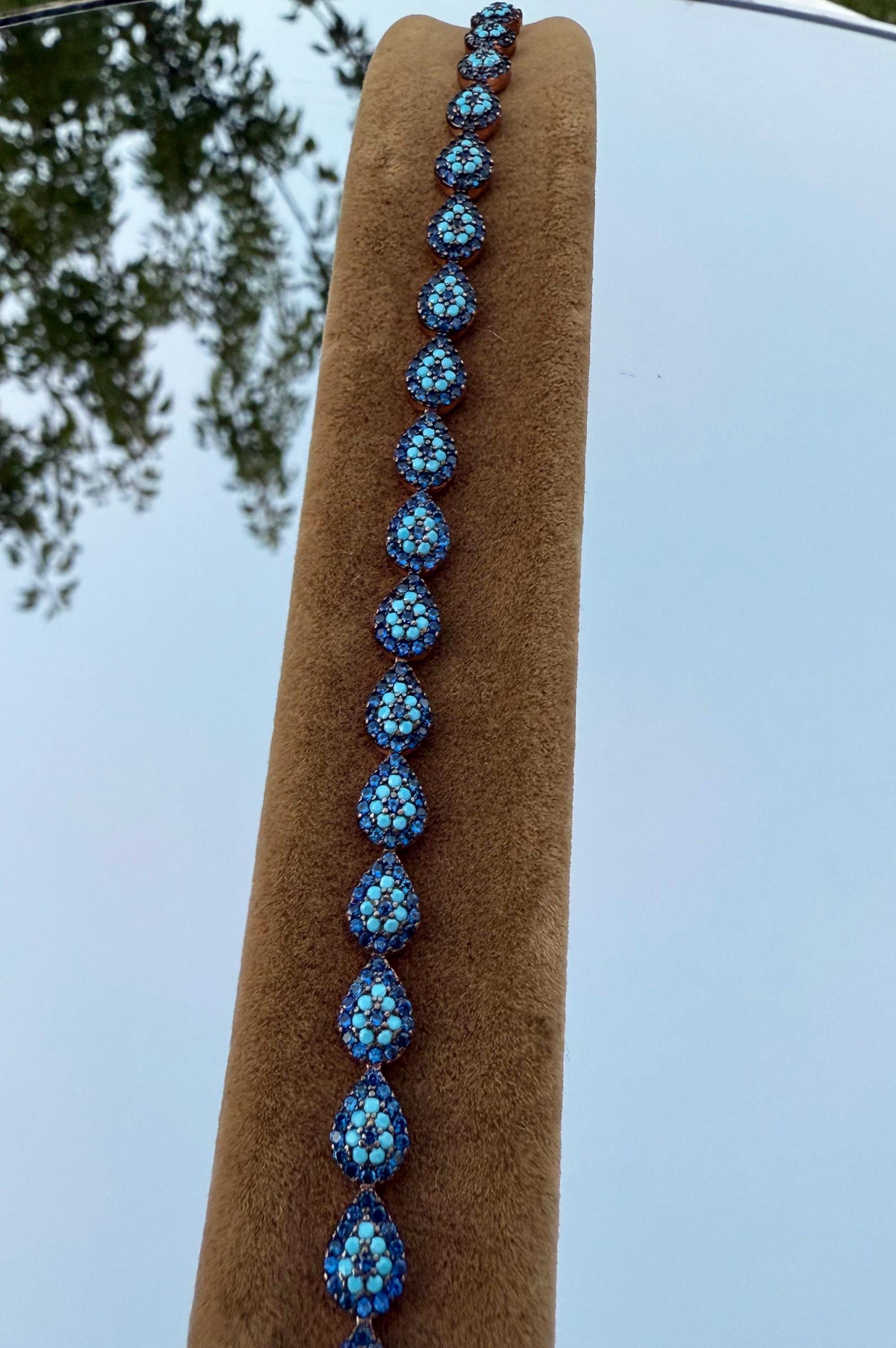 Handmade Neon Apatite Gemstone Bracelet: Rose Silver Jewelry
