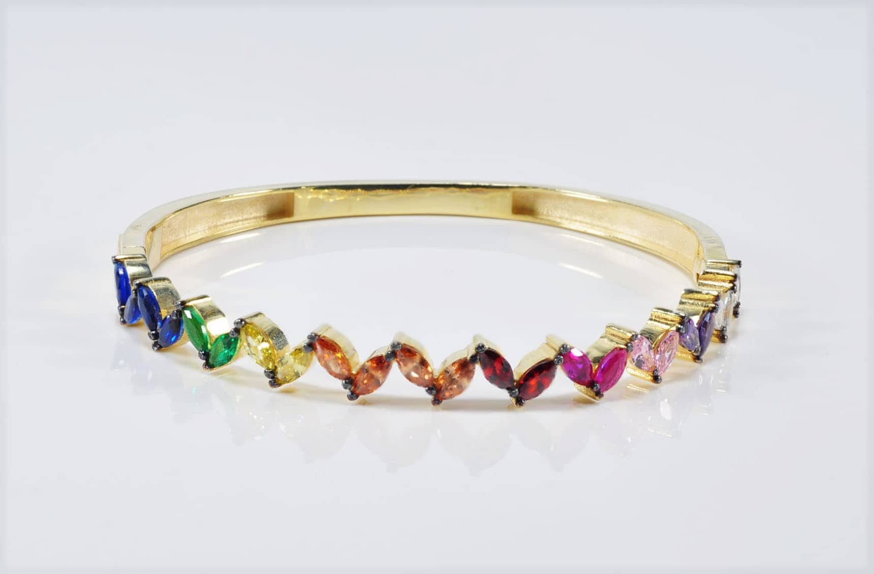 Handmade Genuine Colored Zircon Gemstone Silver Bracelet, Zircon Bracelet Jewelry,Handcrafted, Gift For Her, Wedding Gift