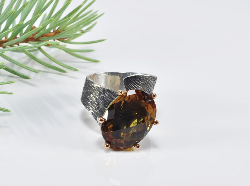 Handmade Color Changing Sultanite Silver Ring: Turkish Gemstone Jewelry