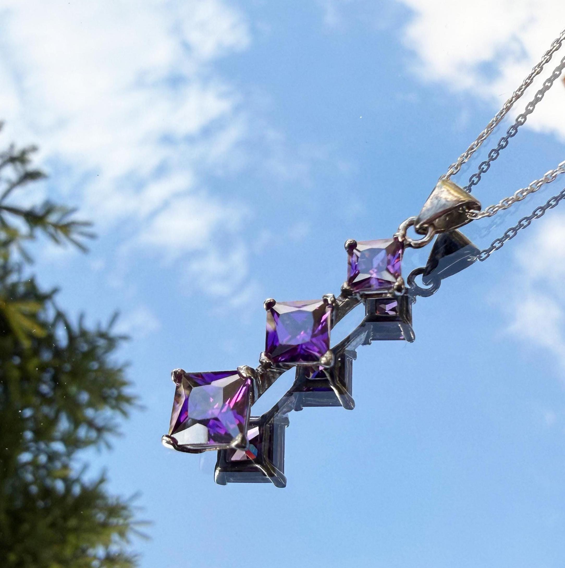 Handmade Amethyst 925 Sterling Silver Necklace: Gemstone Jewelry