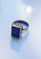Handmade Sapphire Ring: 925 Sterling Silver Wedding Band