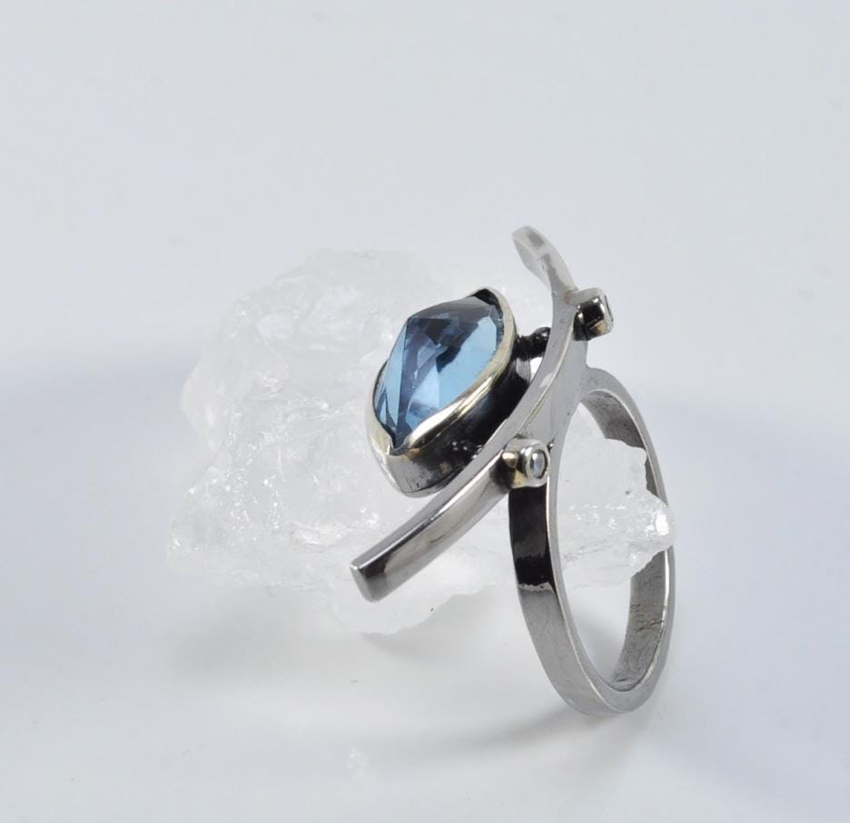 Handmade Aquamarine Ring: 925 Sterling Silver Jewelry Gift