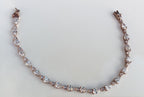 Handmade Genuine Zircon Gemstone Rose Silver Bracelet, Zircon Bracelet Jewelry,Handcrafted, Gift For Her, Wedding Gift