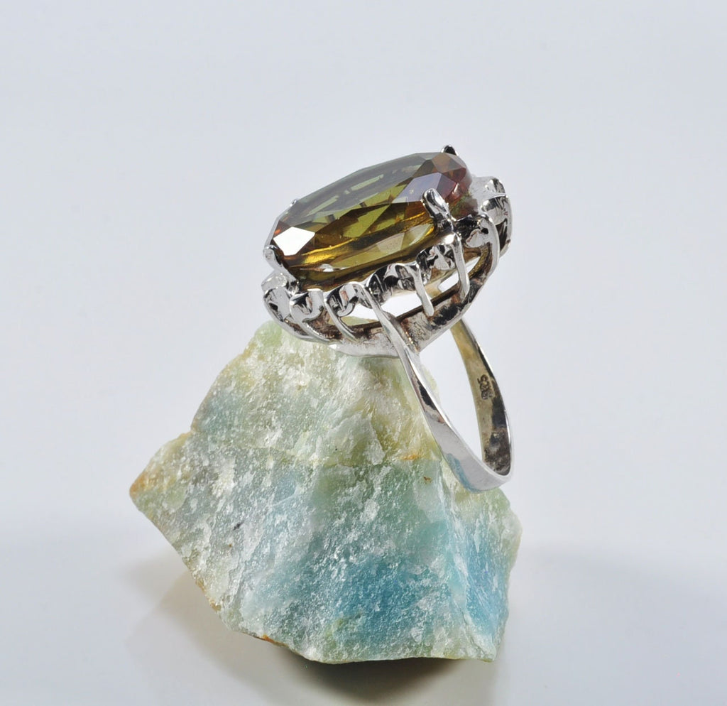 Handmade Color Changing Sultanite Ring, Sterling Silver, December Birthstone