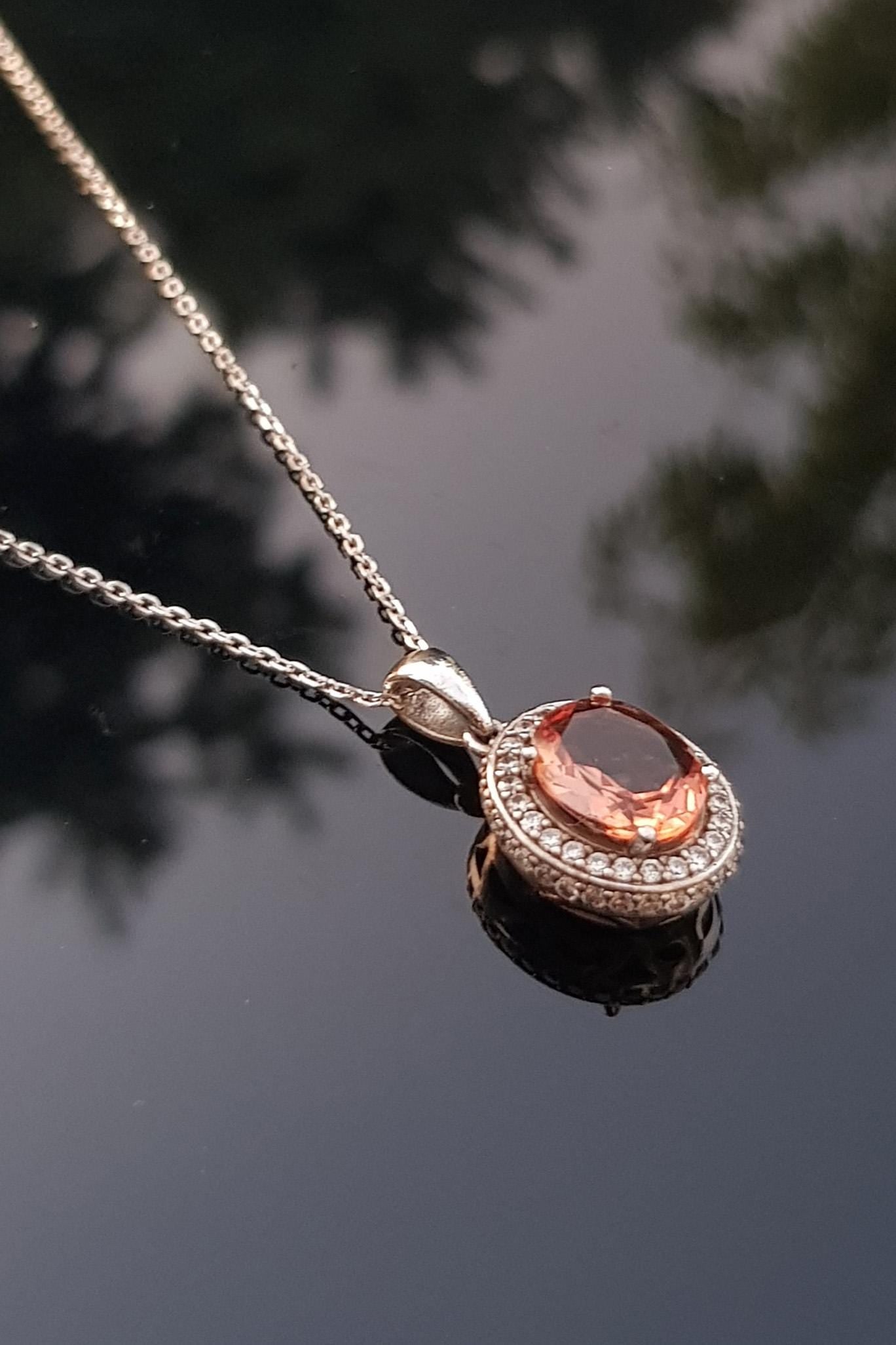 Handmade Sultanite & Zircon 925 Sterling Silver Necklace - Color Changing Gemstone