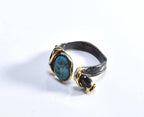 Handmade Turquoise Ring: 925 Sterling Silver Band, Natural Gemstone
