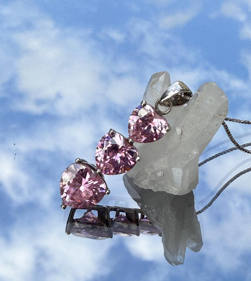 Handmade Rose Quartz Silver Necklace: Love Stone Jewelry