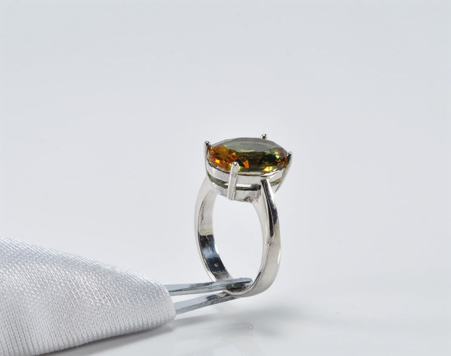 Handmade Sultanite Ring: Color Changing Gemstone, Sterling Silver