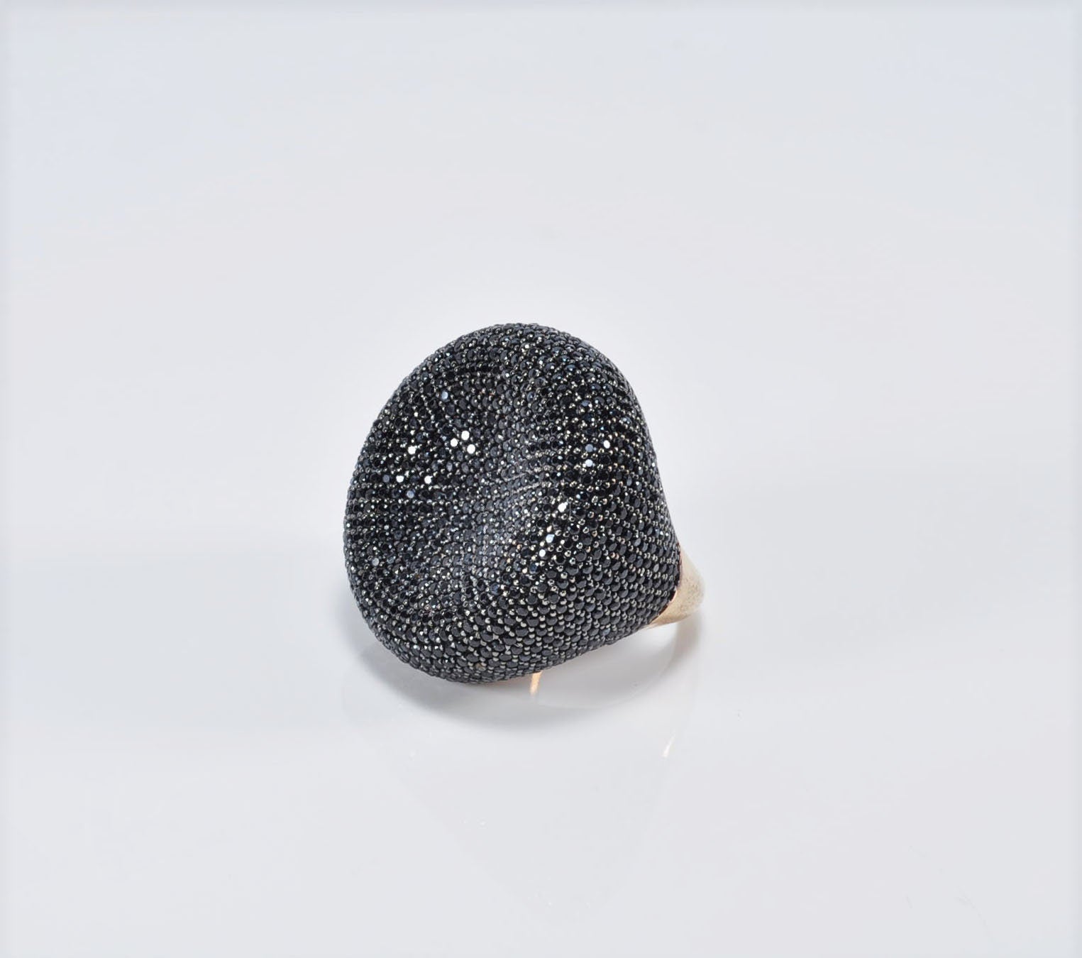 Handmade Black Zircon Rose Silver Ring, Handcrafted Black Zircon Jewelry,Wedding Ring Gift, Anniversary Gift for Her