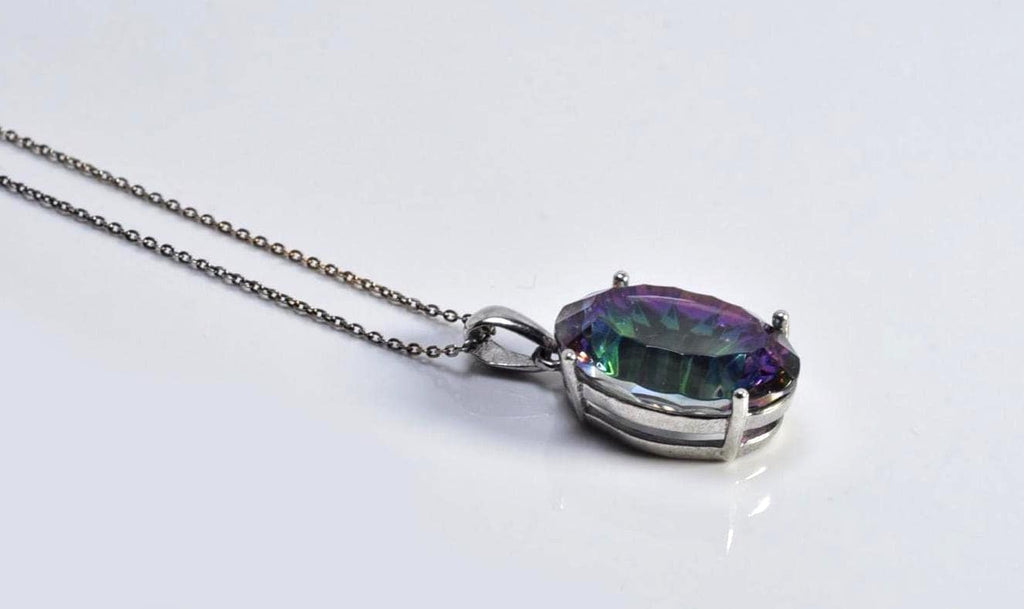 Handmade Mystic Topaz 925 Sterling Silver Necklace - Gemstone Jewelry