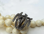 Handmade Zircon Black Silver Ring, Handcrafted Zircon Jewelry,Wedding Ring Gift, Black Silver Zircon Ring