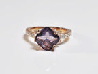 Handmade Genuine Natural Amethyst Silver Ring,Amethyst Jewelry,Amethyst Rose Silver Band Ring,Gift for Her