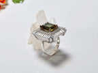 Handmade Sultanite and Baquette Zircon Silver Color Changing Ring, Wedding Ring Gift