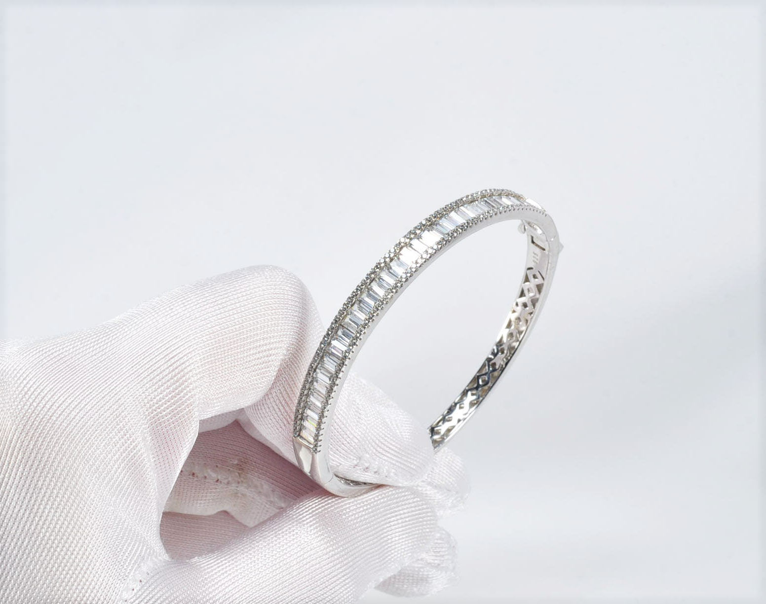 Handmade Genuine Baguette Zircon Gemstone Silver Bracelet, Zircon Bracelet Jewelry,Handcrafted, Gift For Her, Wedding Gift