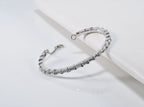 Handmade Baguette Zircon 925 Sterling Silver Bracelet, Wedding Jewelry