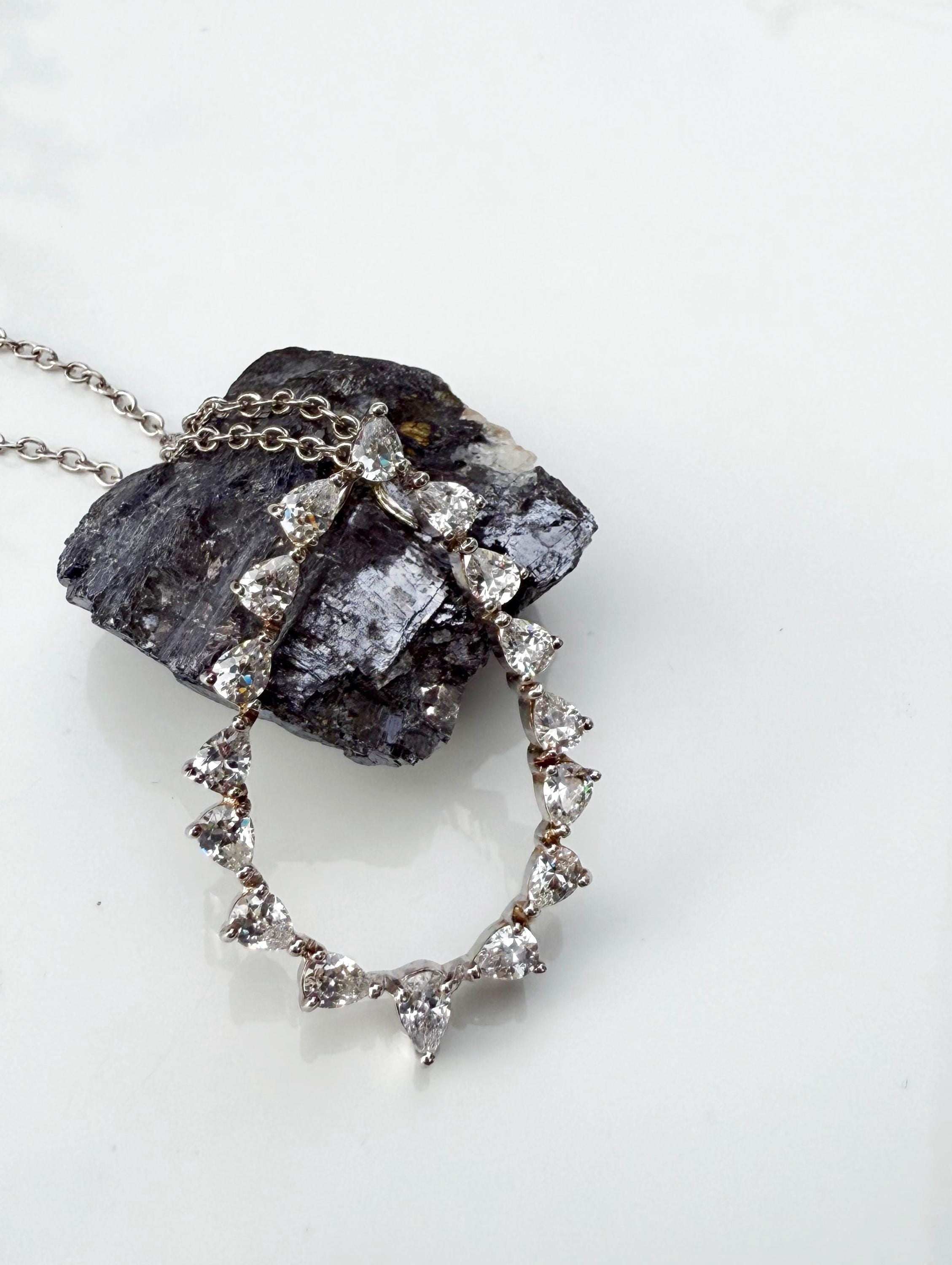 Sterling Silver Zircon Gemstone Necklace: Handmade Wedding Jewelry