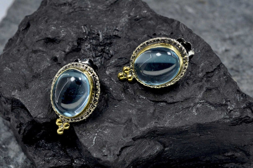 Handmade Aquamarine Silver Earring,Aquamarine Gemstone Earring,Oval Cut Earring,Gift for her